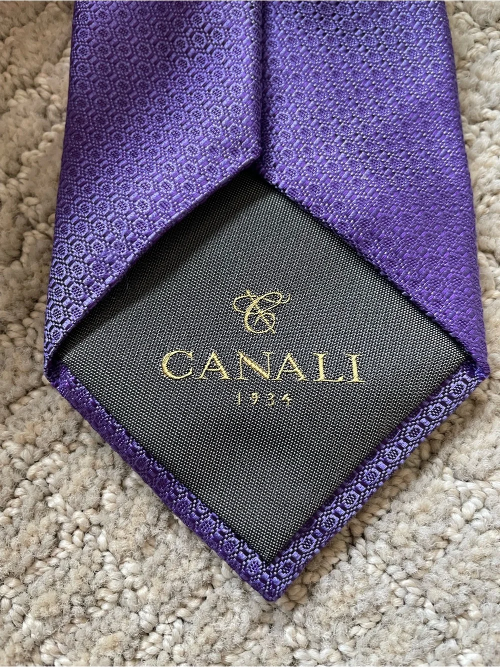 Canali Royal Purple Silk Necktie